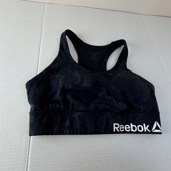 Reebok Other - Reebok Black Logo Removable Padding Sports Bra Large